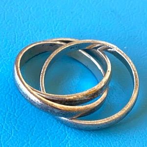 Vintage sterling silver triple rolling rims stack